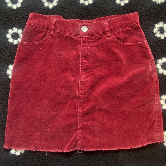 Brandy Melville Dresses & Skirts - Burgundy red corduroy skirt♥️size small